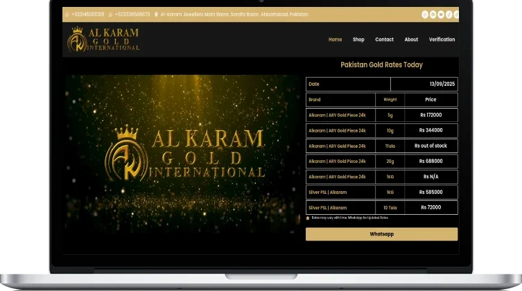 Al Karam Gold International website design
