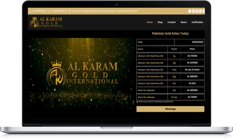 Al Karam Gold International website design