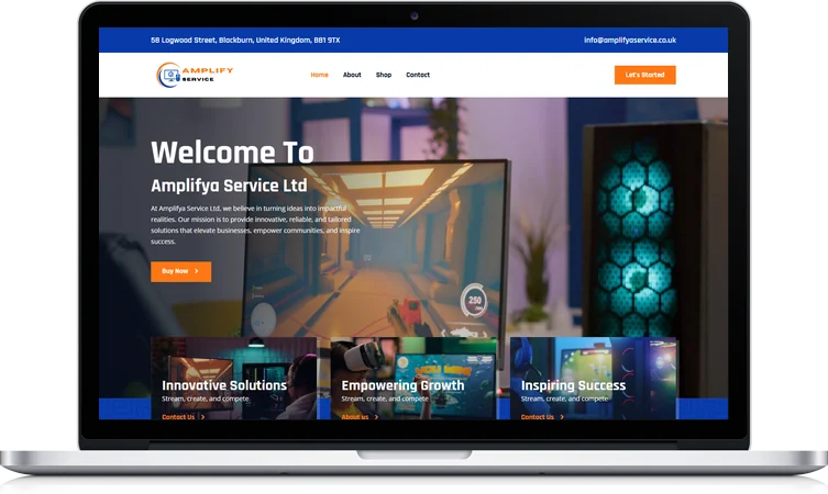 Amplify Service Ltd website design