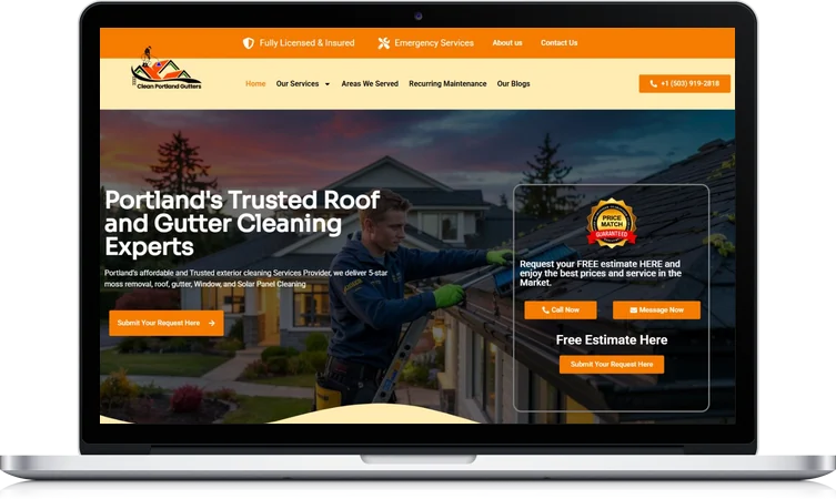 Clean Portland Gutters website design