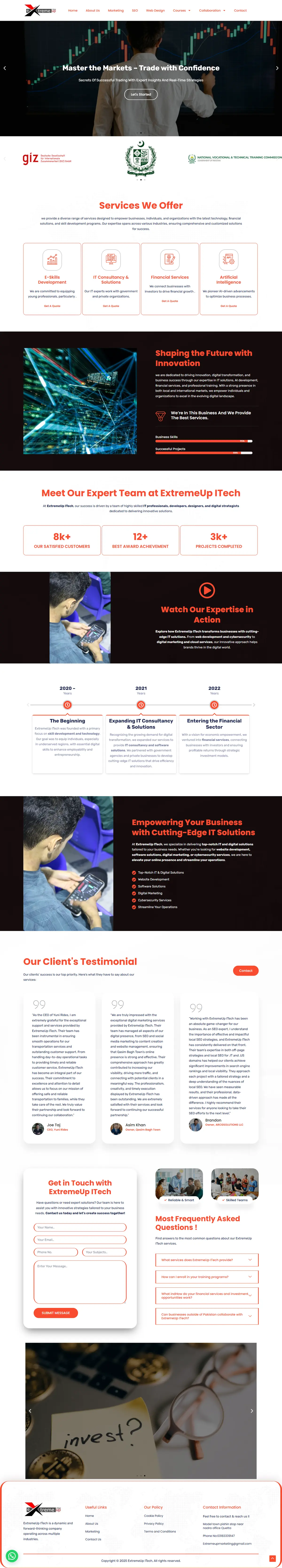 Extreme IT full homepage design