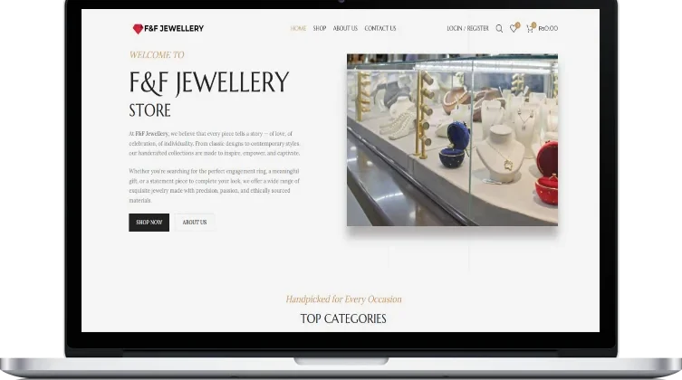 F&F Jewellery website design