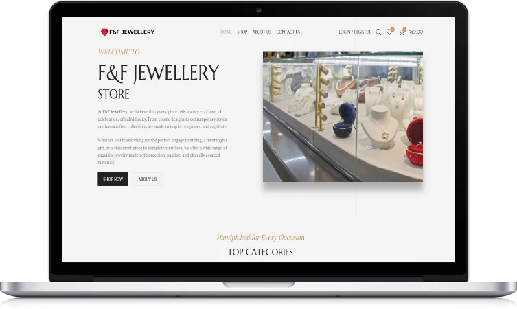 F&F Jewellery website design