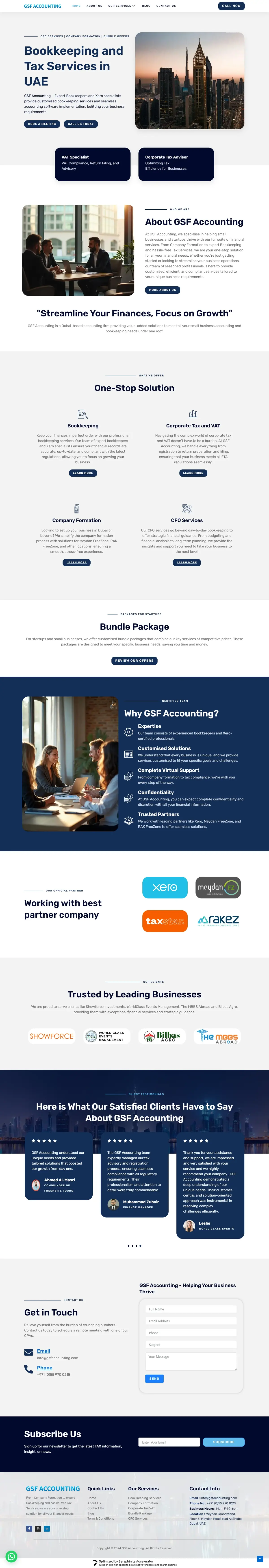 GSF Accounting full homepage design