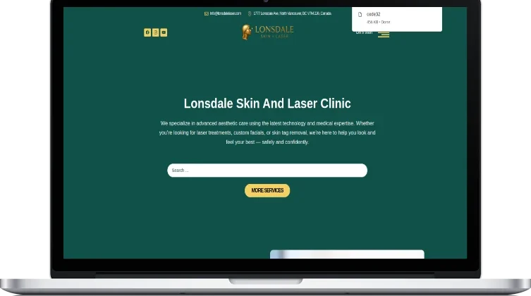 Lonsdale Skin & Laser Clinic website design