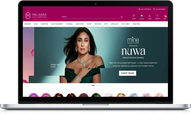 Malabar Gold & Diamonds website design