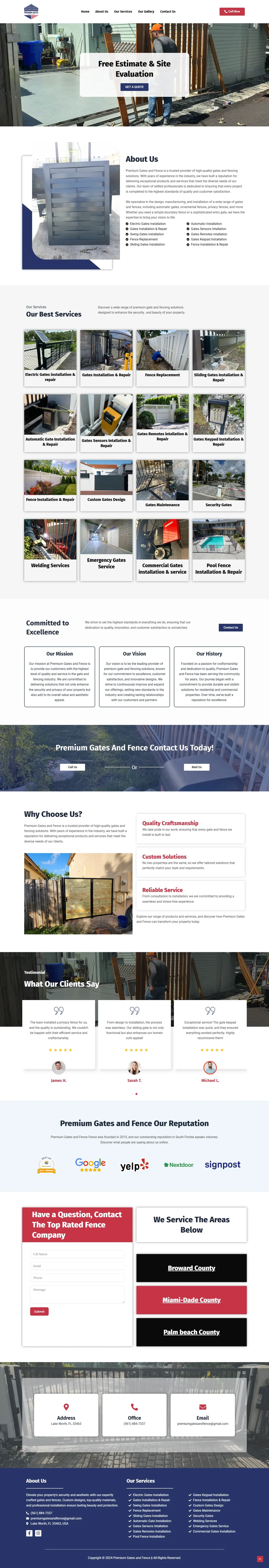 Premium Gates and Fence full homepage design