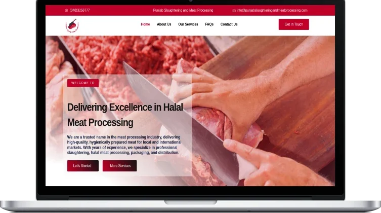 Punjab Slaughtering & Meat Processing website design