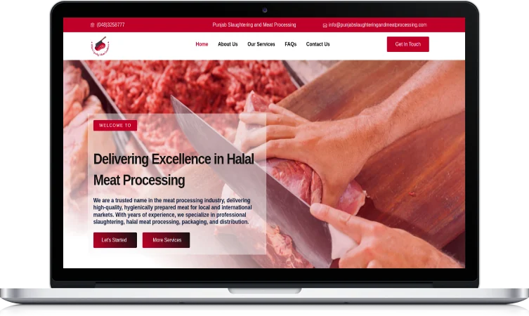 Punjab Slaughtering & Meat Processing website design