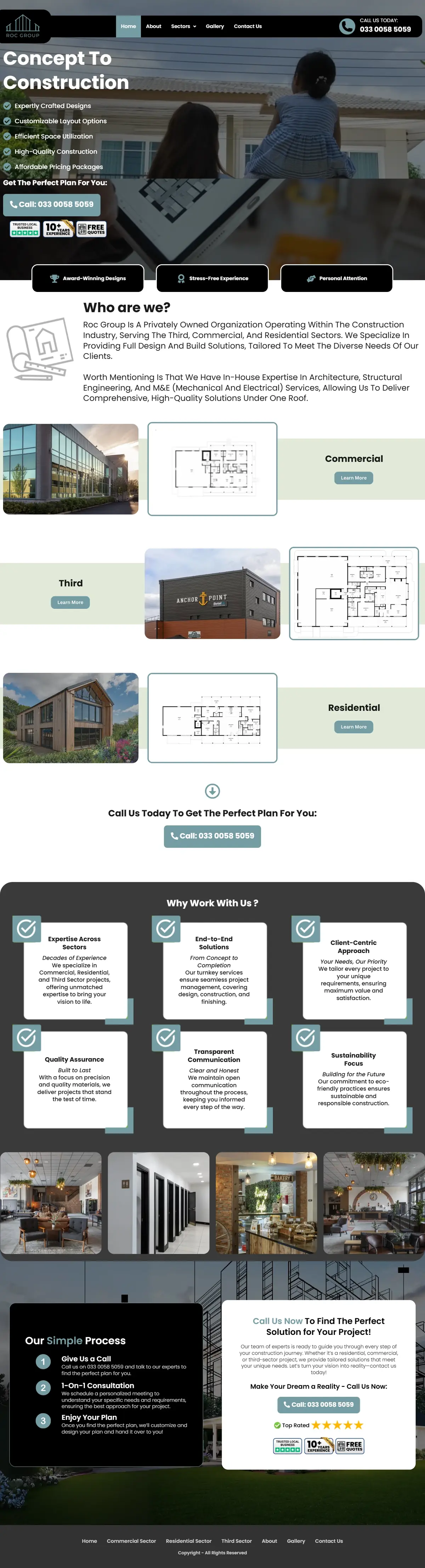 Roc Group full homepage design