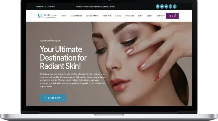 Skin Gorgeous website design
