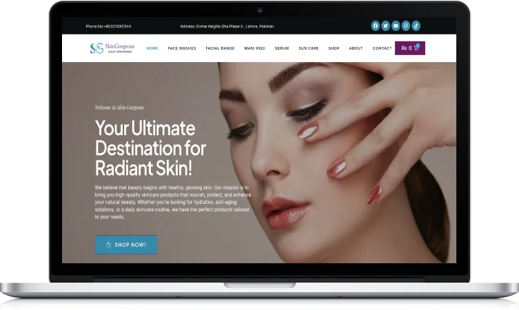 Skin Gorgeous website design