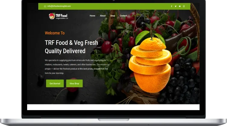 TRF Food & Vegetables Ltd website design