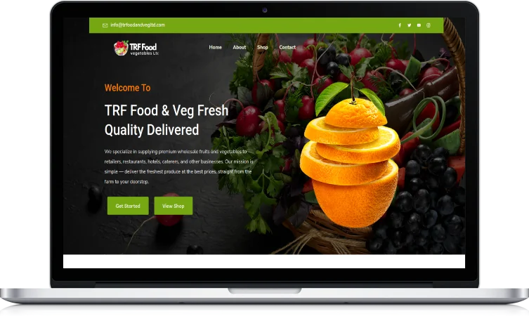 TRF Food & Vegetables Ltd website design